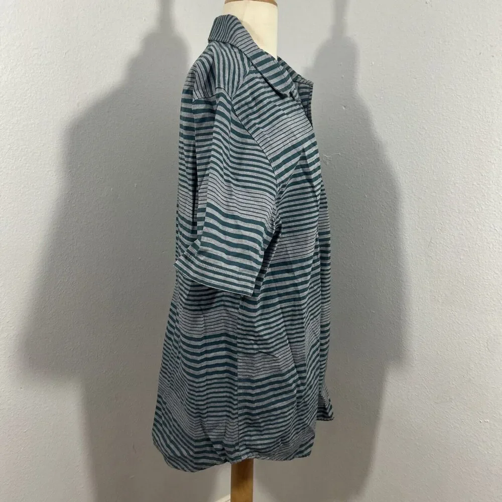 The North Face Shirt Mens Large Stripe‎ Short Sleeve Button Up